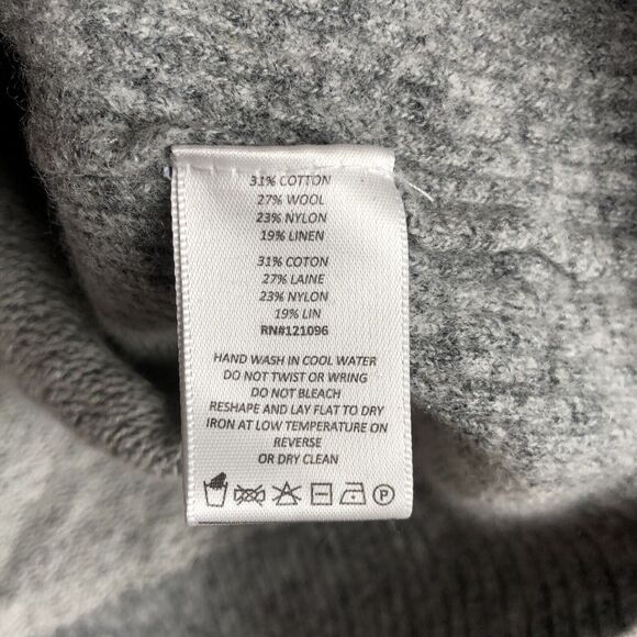 MICHAEL BASTIAN Cotton Linen Wool Blend Hoodie Men's S (40") Gray Sweater L/S - Picture 4 of 11